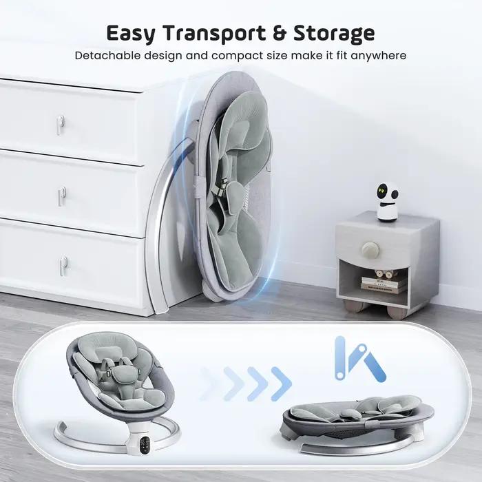 Chaise vide-bébé Bluetooth, agitateur électrique pour bébé, lave-vaisselle à 5 points, avec 5 vitess