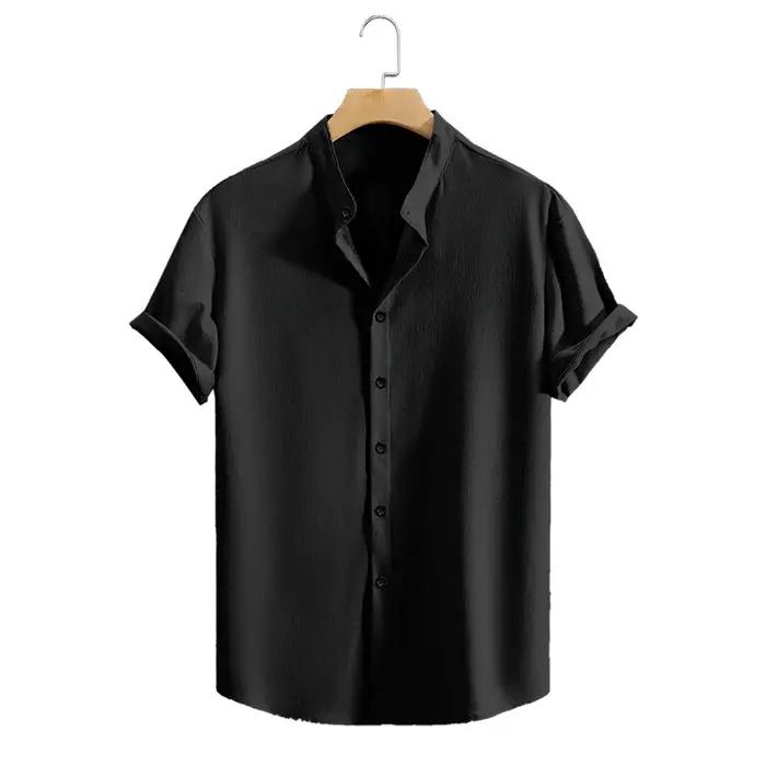 Chemises de plage décontractées à manches courtes pour jeunes, couleur unie, ample, décontractée, re