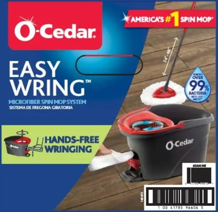 Système de nettoyage de vadrouille et de seau en microfibre O-Cedar EasyWring