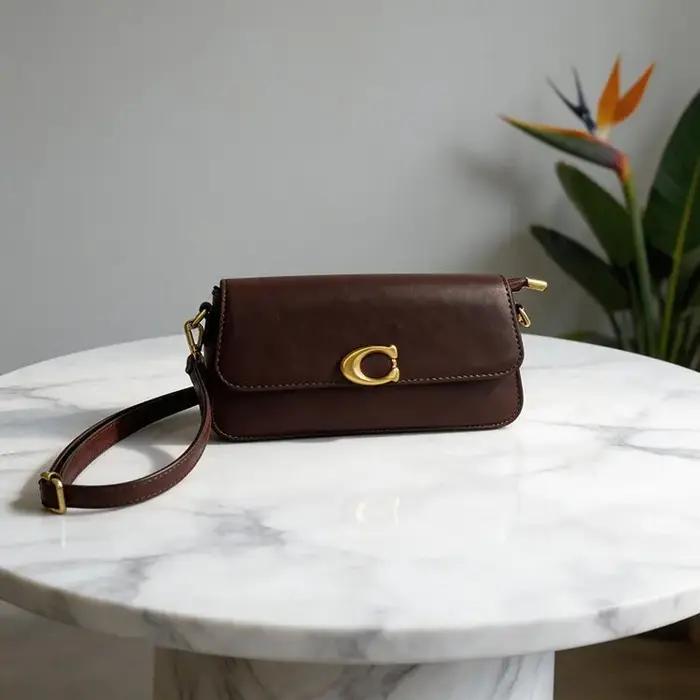 Sac à main de luxe pour femme avec rabat, nouvelle collection 2026, boucle métallique, détails en da