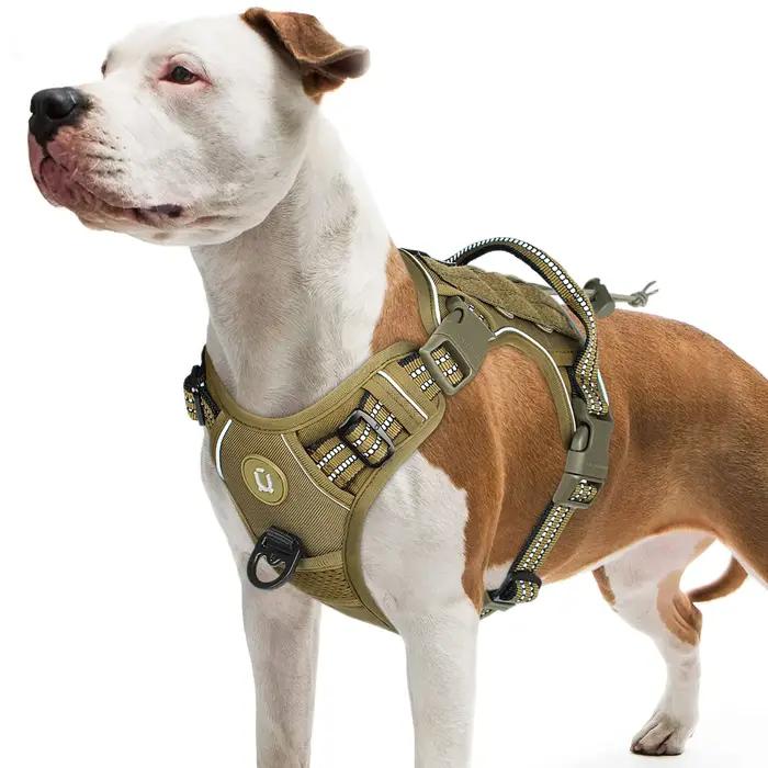 Harnais tactique pour chien, harnais pour chien sans traction, harnais de gilet MOLLE respirant régl