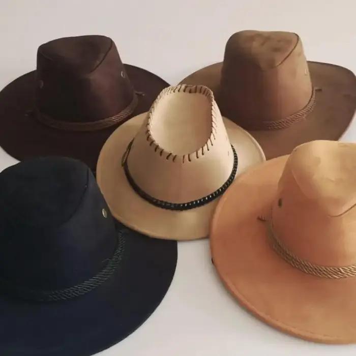 Chapeau de cowboy occidental pour hommes, casquette mongole, grand bord, gentleman, cadeaux de jazz,