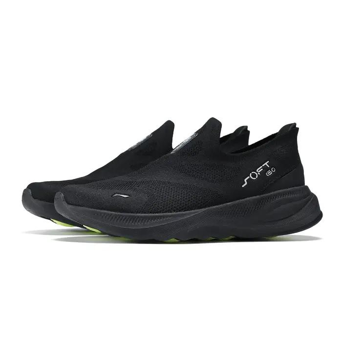 Li-Ning Chaussures de marche décontractées en tricot SOFT GO 2 pour hommes, confortables et stables,