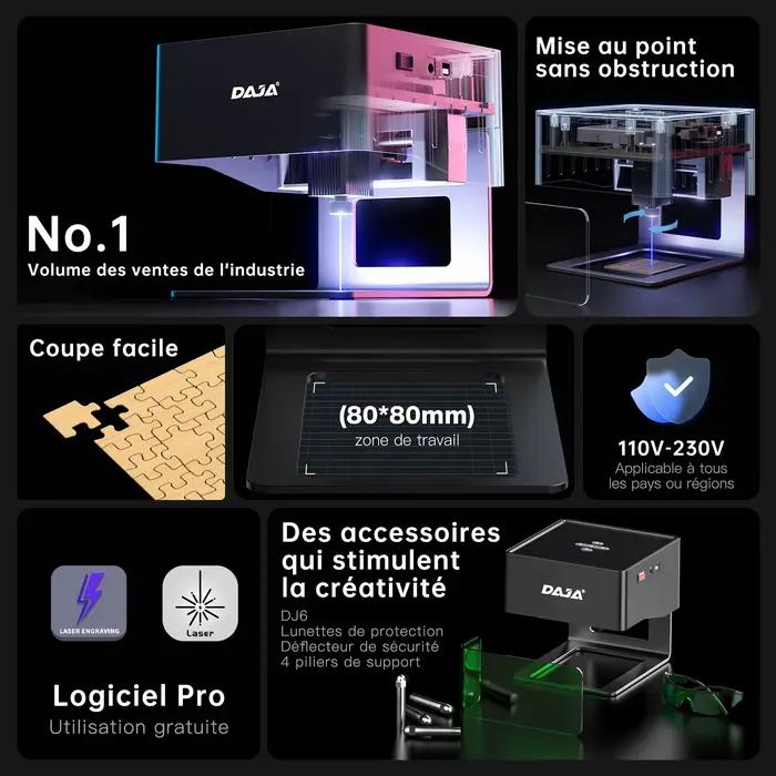 DAAlbanDJ6 Mini graveur laser portable Bluetooth