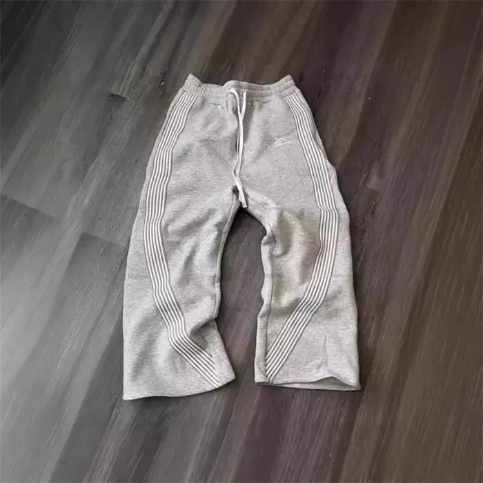 Pantalon ample à jambes droites pour hommes et femmes, décontracté, rayé, tendance, marque de rue, H