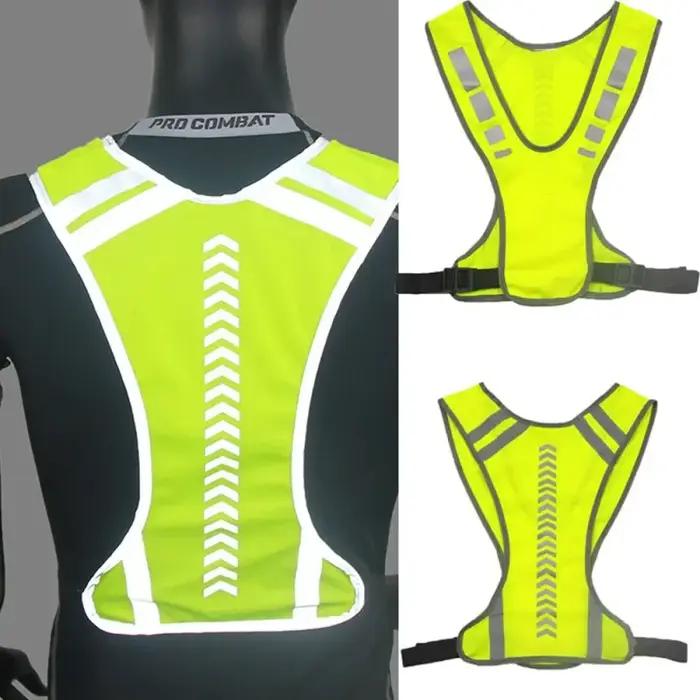 Sports de plein air tissu réfléchissant fournitures gilet élastique nuit course cyclisme réglable gi