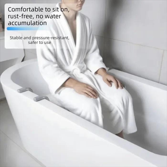 Siège de baignoire robuste à capacité de charge élevée, largeur réglable, longueur ajustable, support de baignoire durable et antidérapant pour bains sécurisés et confortables