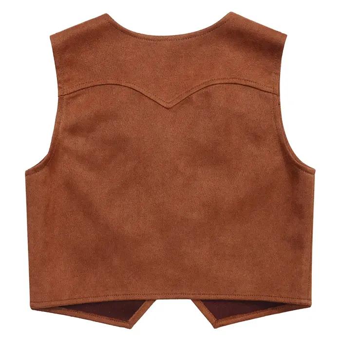 Costume de performance de cosplay de cow-boy occidental pour enfants, décor à franges, gilet en émai