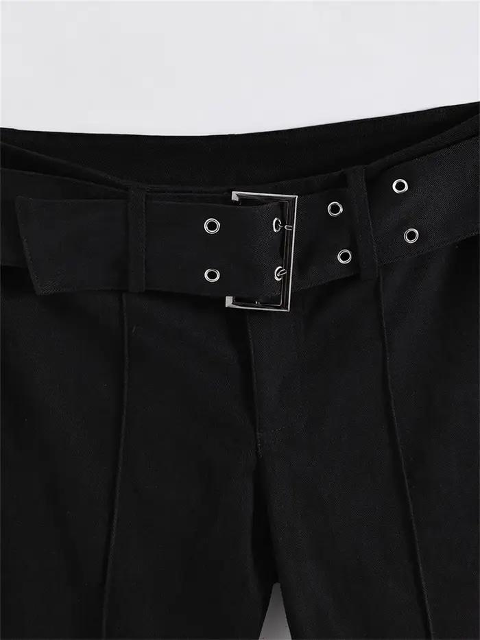 Jean noir évasé pour femmes, pantalon Y2k rétro Emo années 2000, Streetwear, pantalon de mode Haraju