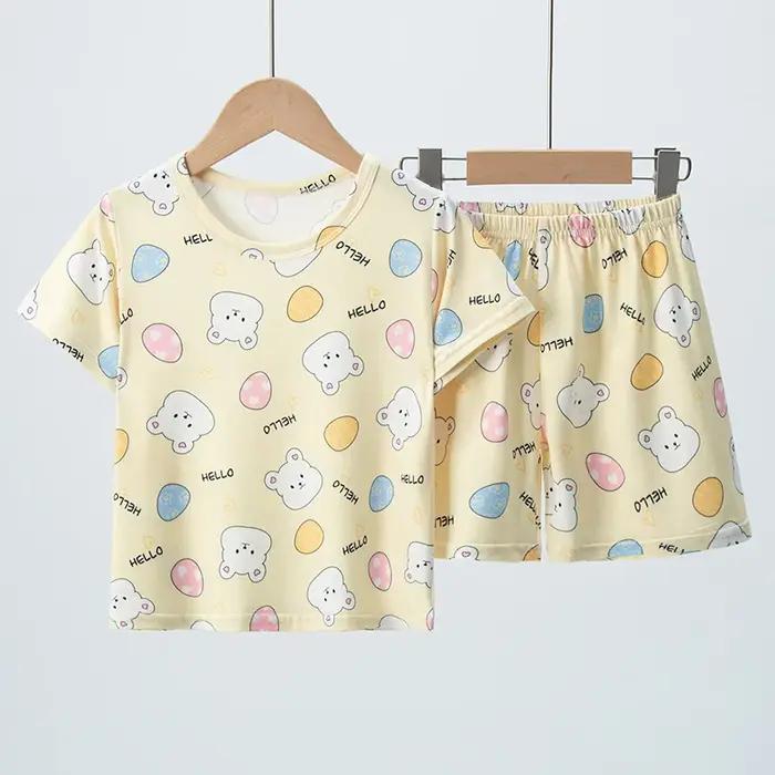 Ensemble 2 pièces d'été pour enfants, confortable et polyvalent, mignon, à manches courtes, pour gar