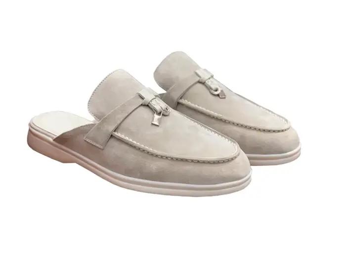 Mules et mocassins confortables en daim, chaussures de ville polyvalentes pour femmes