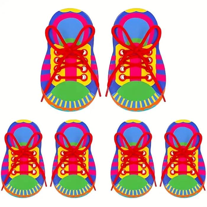 Lacets à enfiler, jouets d'enseignement, apprendre à nouer les lacets, jouet pour enfants en bas âge