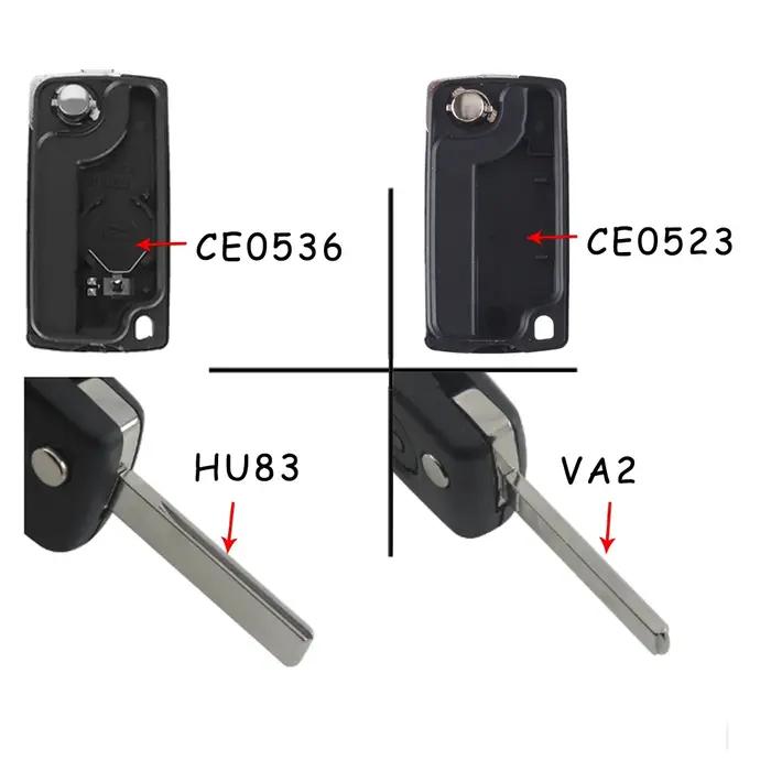 KEYYOU 10 pièces 2/3 boutons étui à clés de voiture pour Peugeot 207 307 308 407 607 807 pour citroë