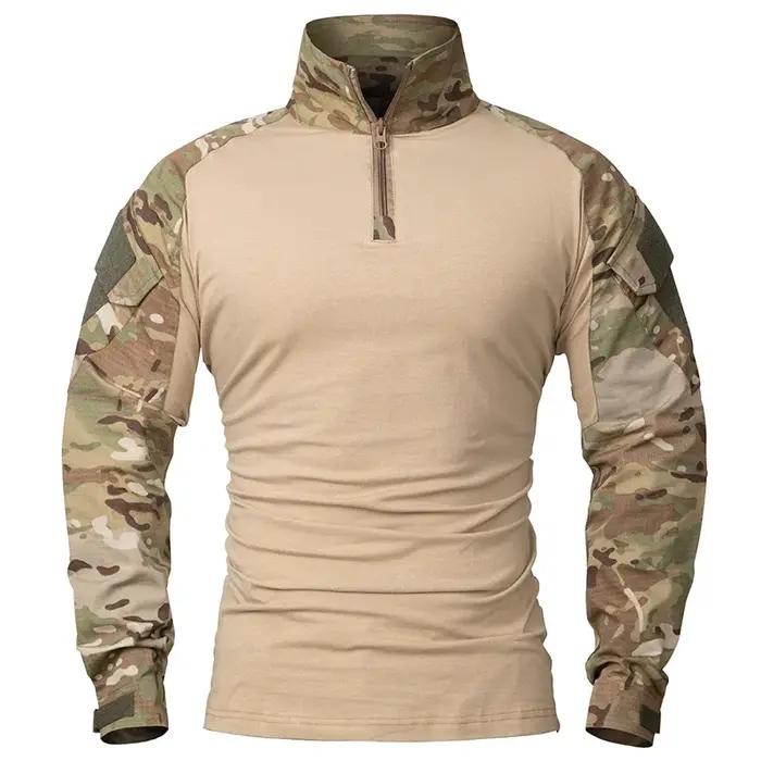 Chemises tactiques d'extérieur pour hommes, tenue à manches longues, chemise de Combat, fermeture éc