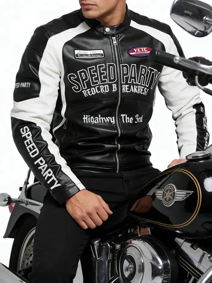 Veste de course en simili cuir, vestes de course de motard surdimensionnées, Streetwear unisexe