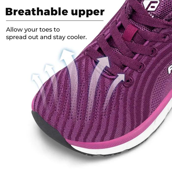 Chaussures FitVille à bout large pour femmes, respirantes, légères, pour pieds enflés, avec amorti p