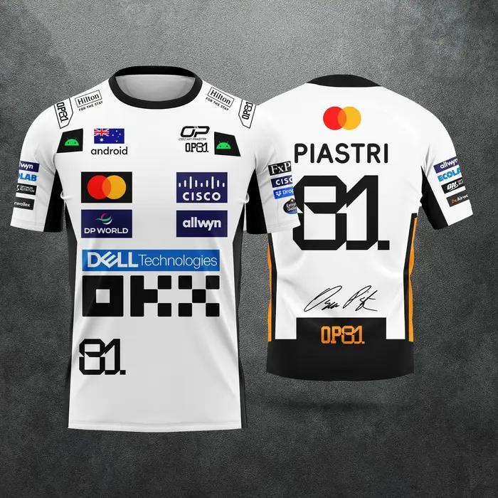 T-shirts de course pour hommes et femmes - Pilote # 1 Lando Norris & Driver # 81 Piastri Fan Tops Sp