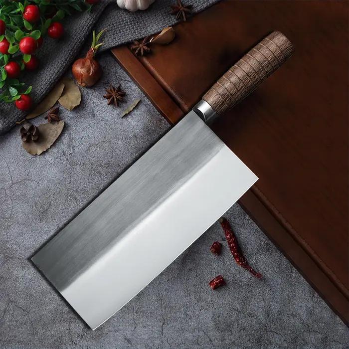 Couteau à trancher chinois forgé à la main, couperet de cuisine, couteau de boucher, viande, légumes