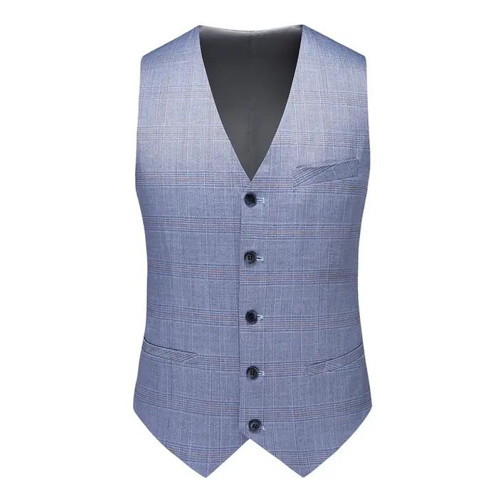 Ensemble trois pièces à rayures pour hommes, robe slim, tenue de mariage haut de gamme, costume imbi