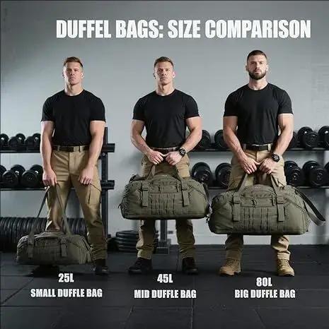 30L 45L 80L sac polochon de voyage sac à dos tactique militaire avec sangle réglable sac de week-end pour hommes femmes