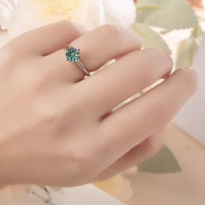 Bague Moissanite certifiée GRA VVS1, bague Solitaire en diamant de laboratoire pour femmes, promesse
