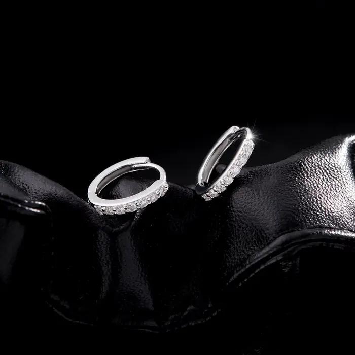 MODIAN D couleur scintillante Moissanite boucles d'oreilles 925 en argent Sterling classique brillan