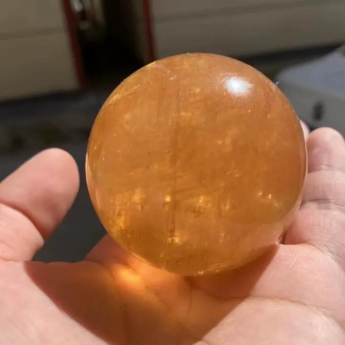 Sphère de cristal de quartz de calcite naturelle, pierre précieuse de guérison, décoration d'intérie