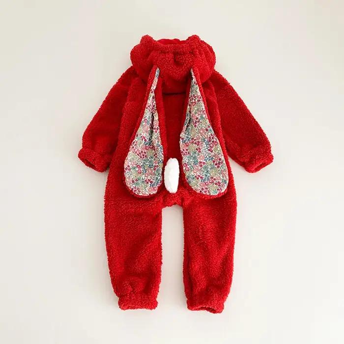 Barboteuse printemps bébé unisexe en peluche douce capuche vêtement maison pour nouveau-né occasions spéciales détente à la maison