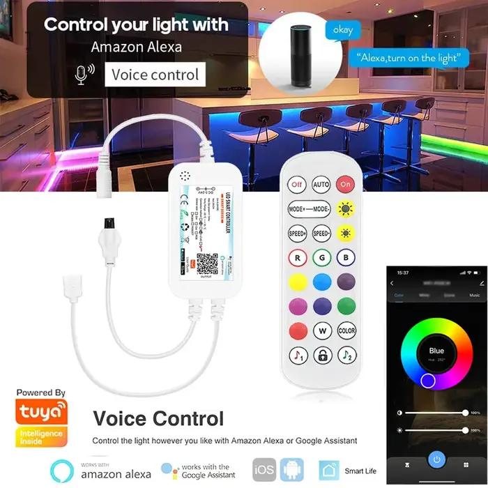 DC12V 30CM LED lumières armoire éclairage Tuya Wifi intelligent 5050 RGB lampe à intensité variable