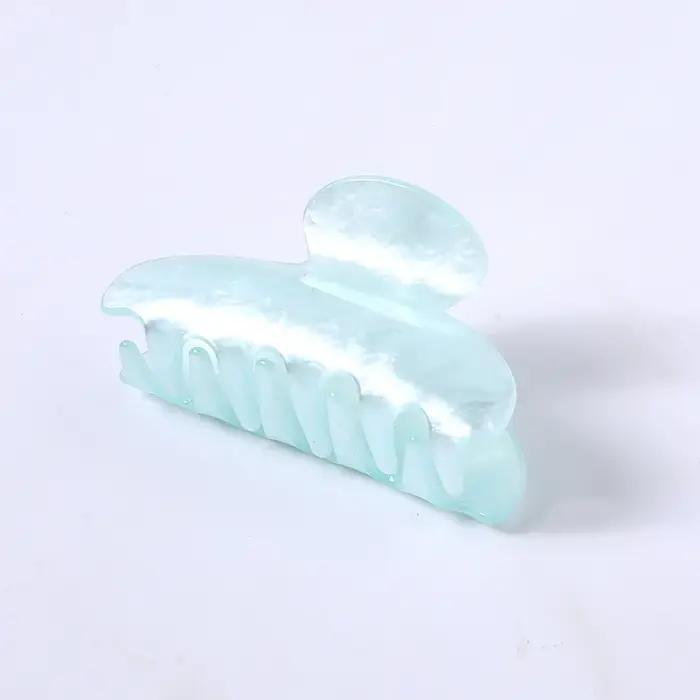 Pince à Cheveux en Acrylique à Rayures Marbrées pour Femme, Crabe, Griffes, Outil de Lavage, Accesso