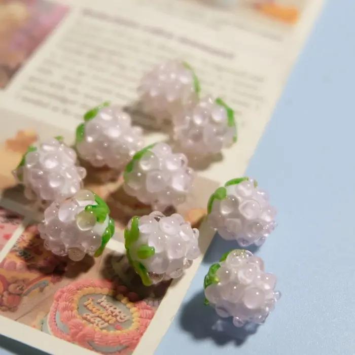 Mini perles de raisin en verre tchèque, pendentif framboise, accessoire, DIY