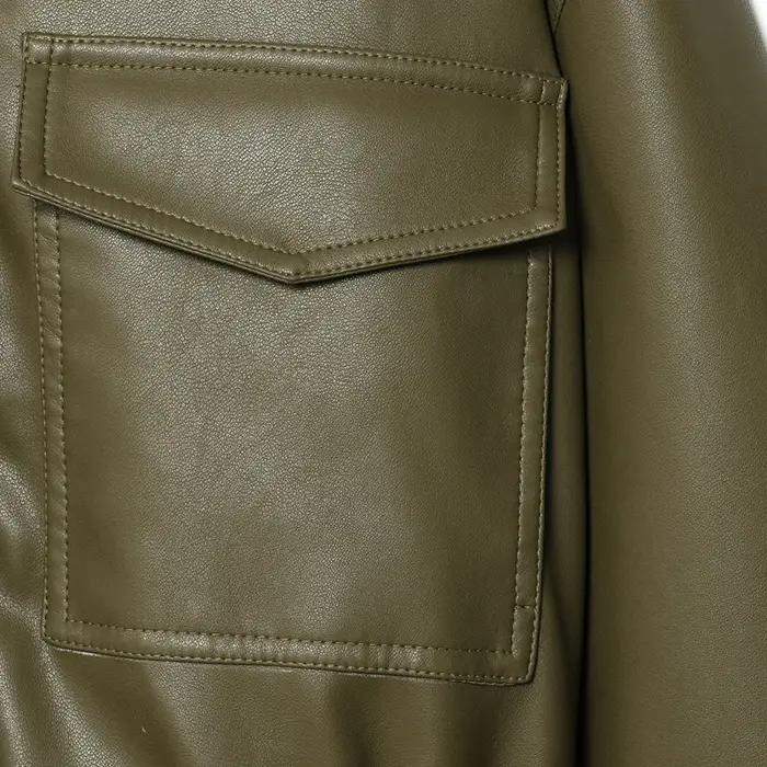 Veste femme veste simili cuir vert femme Demi-saison veste d'extérieur femme automne nouveau dans ma