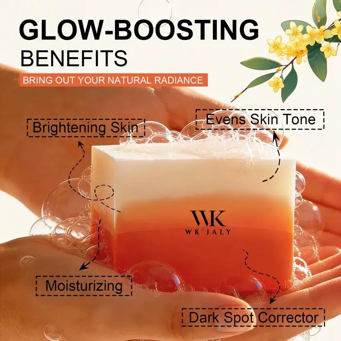 Savon blanchissant à l'acide kojique WK JALY, avec glutathion, vitamine C, correcteur de taches brun