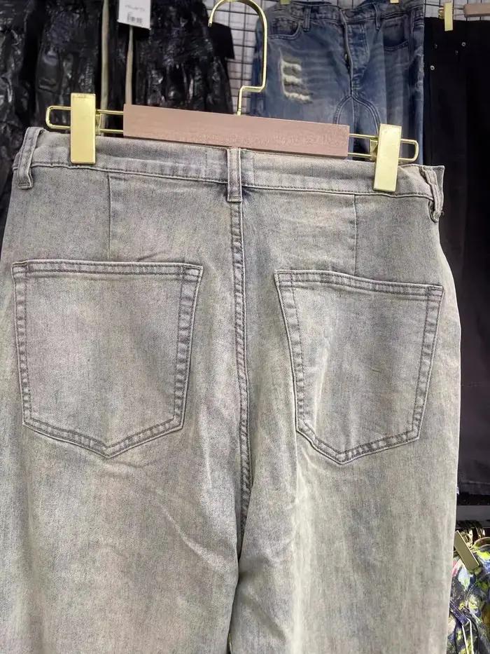 MIJKO Vintage jambe large jean hommes et femmes pantalons longs décontractés à la mode au sol ZJ091
