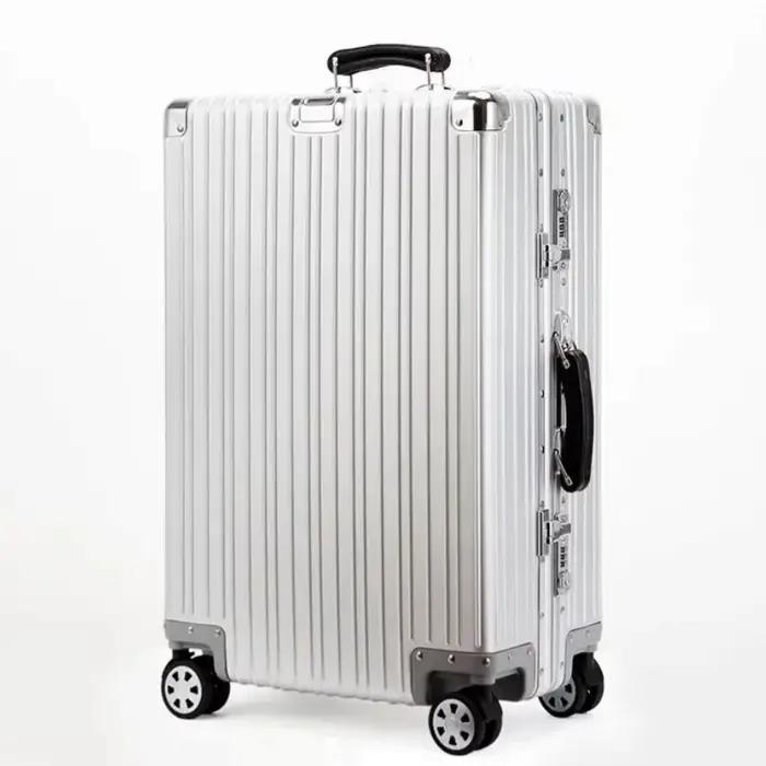 Valise rétro en alliage d'aluminium et de magnésium, bagage roulant de haute qualité, boîtier de cha