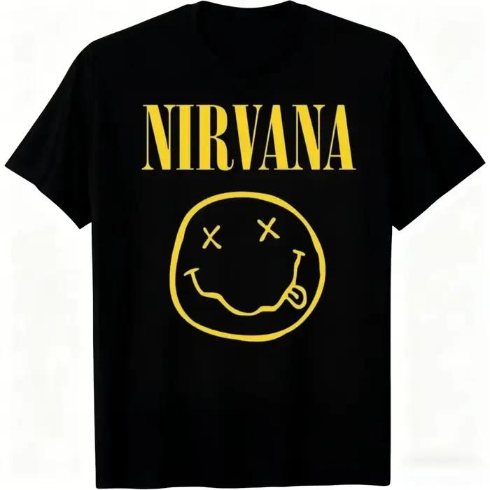 Nouveau T-shirt pour homme de la groupe de rock Nirvana, style hip-hop, t-shirt oversize Y2K pour ho