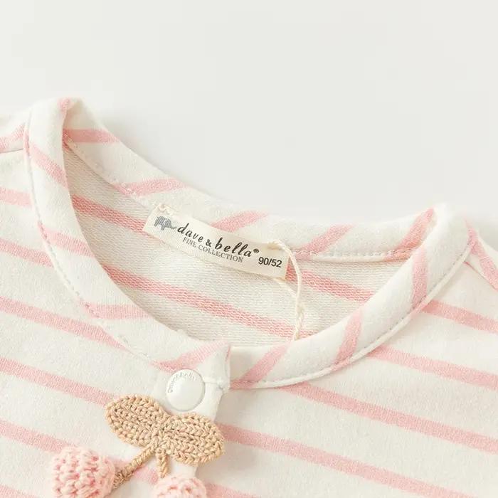 MACGirls-Veste en coton rayée pour bébé, cardigan doux et mignon pour enfants, haut de fête pour enf