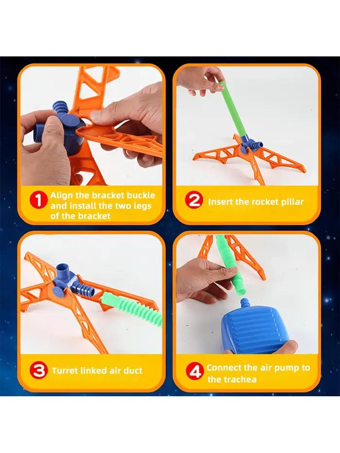 Lanceur de pédale de fusée pour enfants, jouet volant de fusée en plein air, jouet de sport de saut