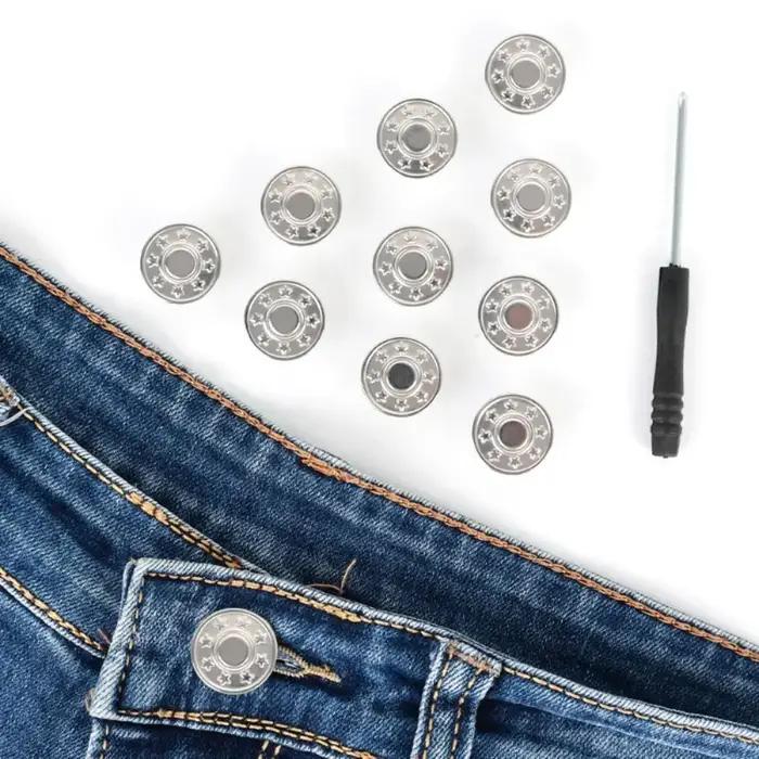 Lèvent de taille réglables sans clous pour jeans, extensions de taille, poignées amovibles, vêtement
