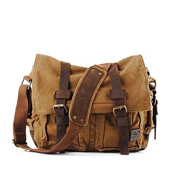 2025 mode Vintage en cuir toile femmes hommes sac de messager coton toile sac à bandoulière hommes s