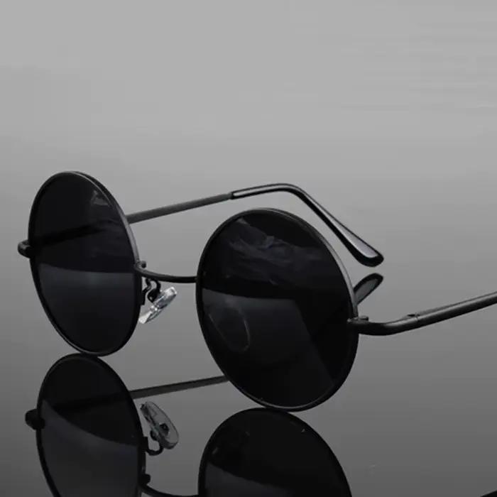 Lunettes de soleil polarisées rondes rétro Vintage pour hommes et femmes, monture métallique en alli