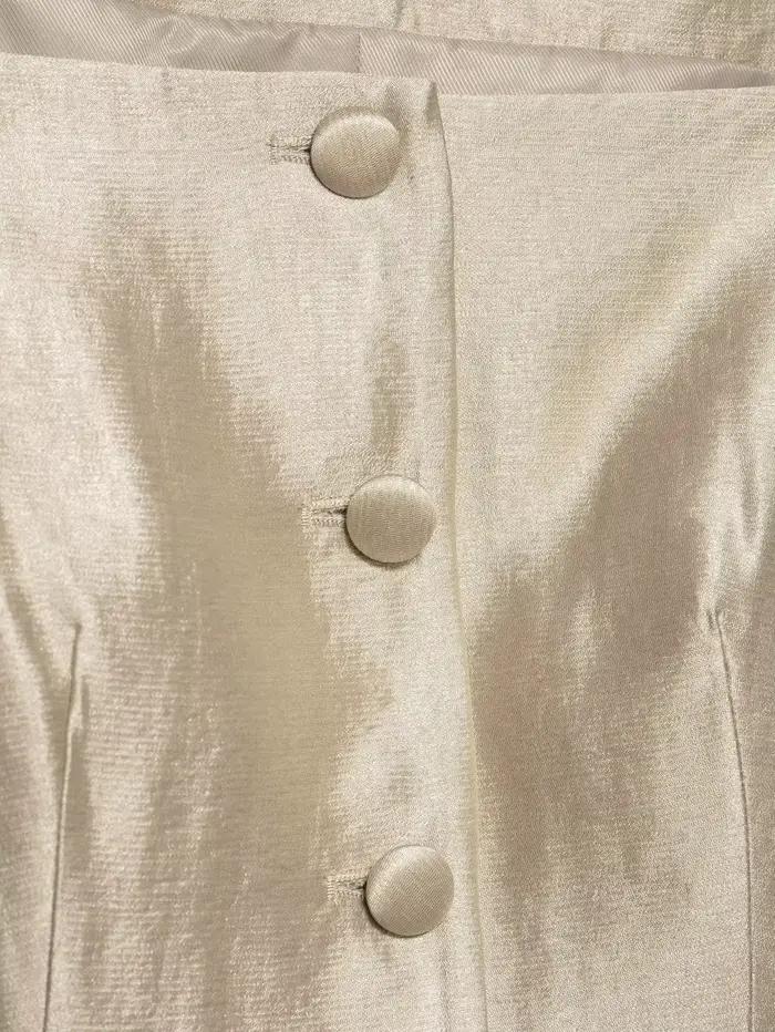 KONDALA Ensemble Chic Décontracté pour Femme : Haut Sans Manches à Boutonnage Simple et Pantalon Lon