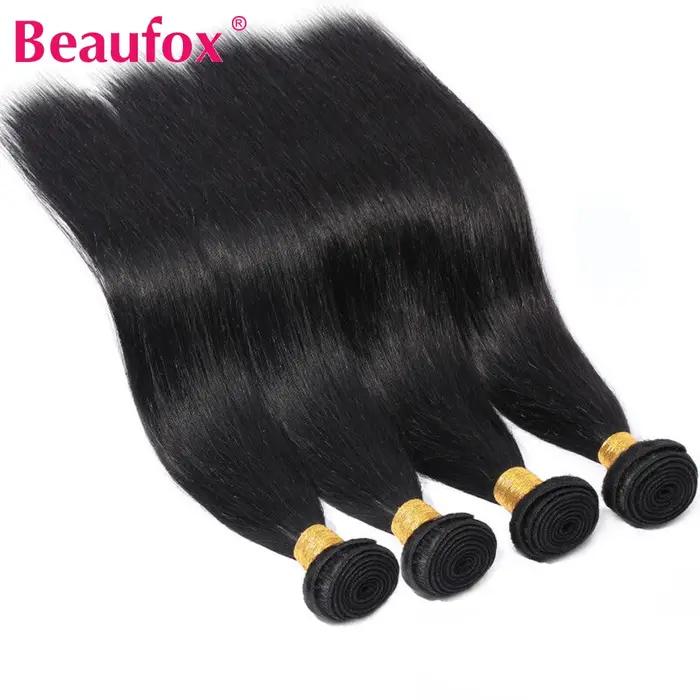 Beautorch-Tissage en Lot Brésilien Naturel Remy Lisse de 32 Pouces, Extensions de Cheveux Humains po