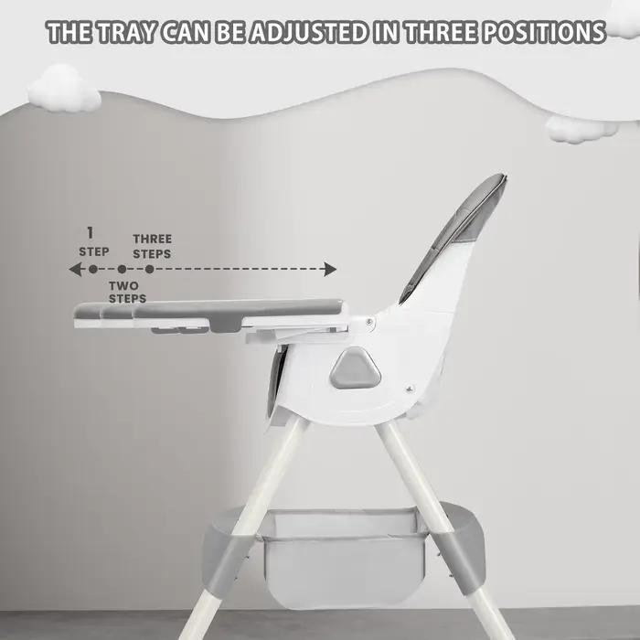 Chaise haute pliable pour bébé (6+ mois) Chaise haute convertible pour manger et jouer avec assiette