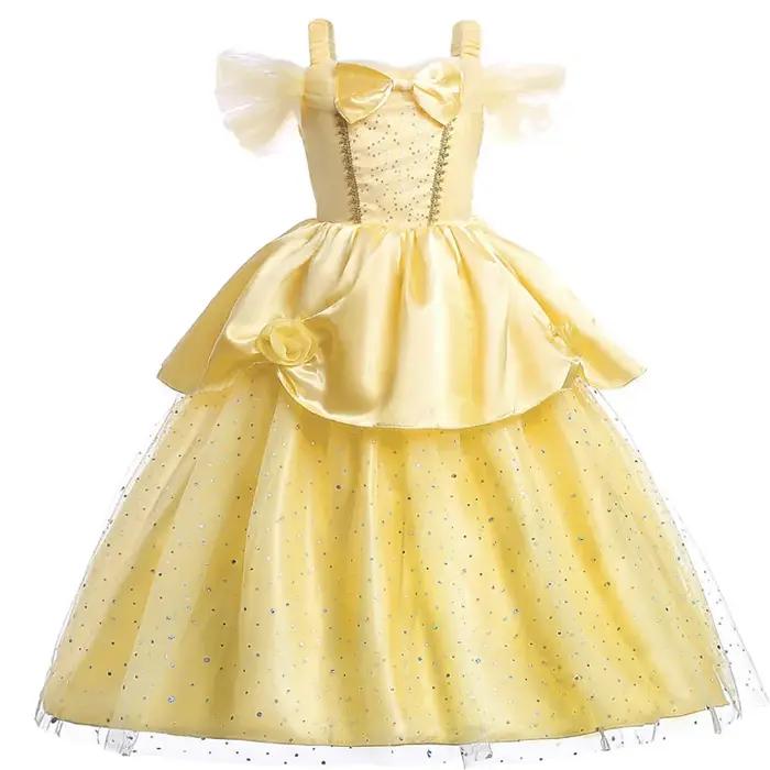 Robes de princesse pour enfants, Costume de fête Belle pour filles, vêtements à fleurs de noël et d'