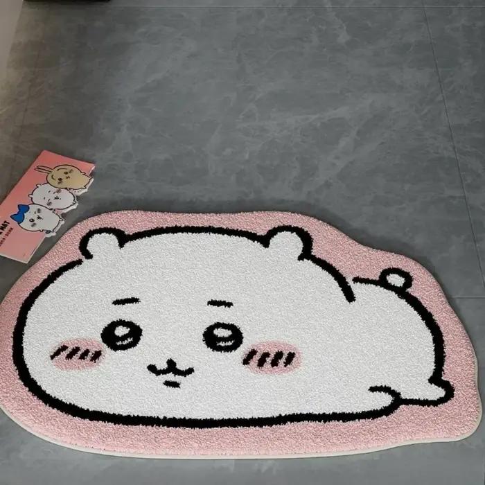 Chiikawa – tapis de sol antidérapant en peluche, dessin animé Hachiware Usagi, pour salle de bain, c