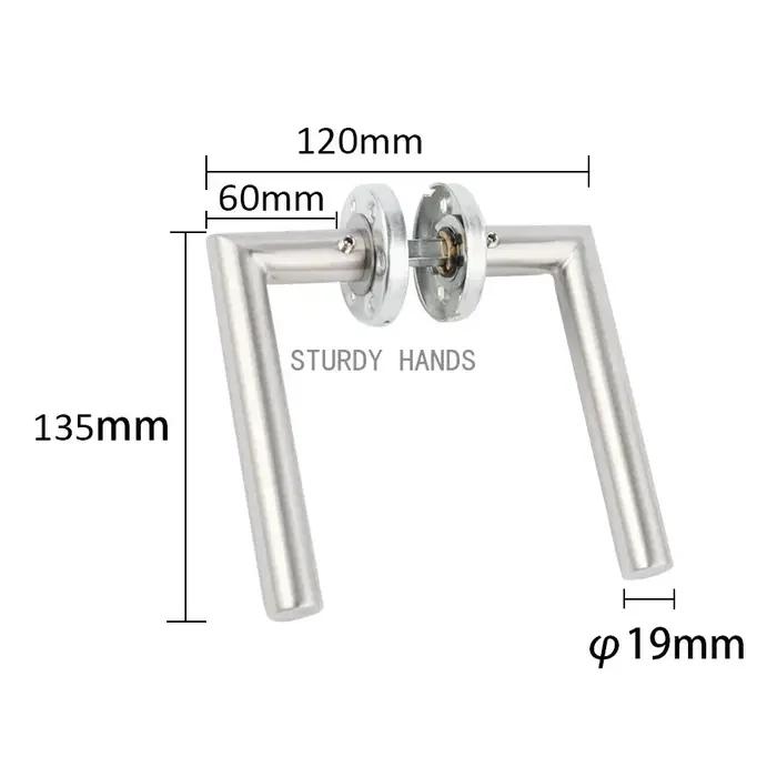 Ensemble de poignées de porte en acier inoxydable, intérieur de maison, serrure à levier, loquet réglable Durable, bouton de sécurité pour chambre à coucher et salle de bains