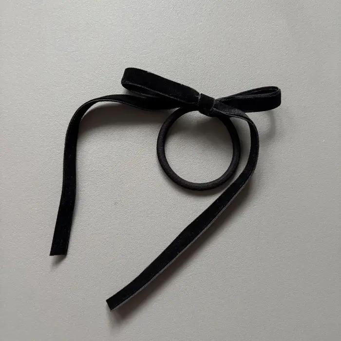 2/8 pièces de nœuds en velours noir tendance pour femmes et filles, accessoires pour cheveux de fête