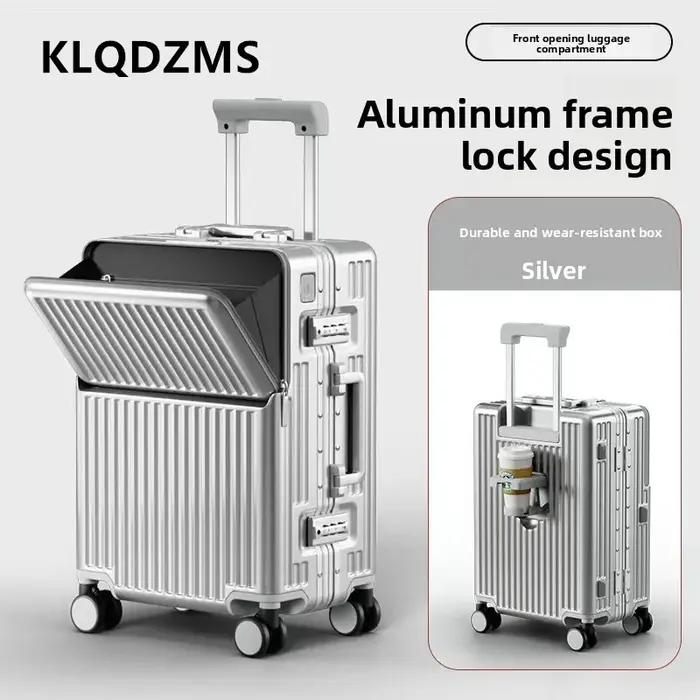 KLQDZMS valise multifonctionnelle ouverture avant valise d'embarquement boîtier de chariot pour ordi