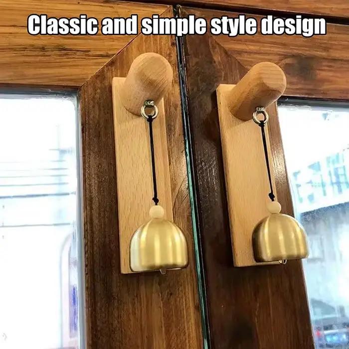 Sonnette mécanique en bois rétro sans piles pour entrée de maison décorative classique antique pour porte principale occassions spéciales cadeau pour femme